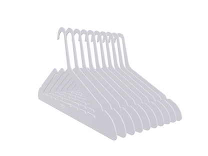 10 Pack Silver Toga Hangers